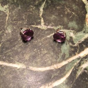 14K White Gold and Amethyst earrings❤️